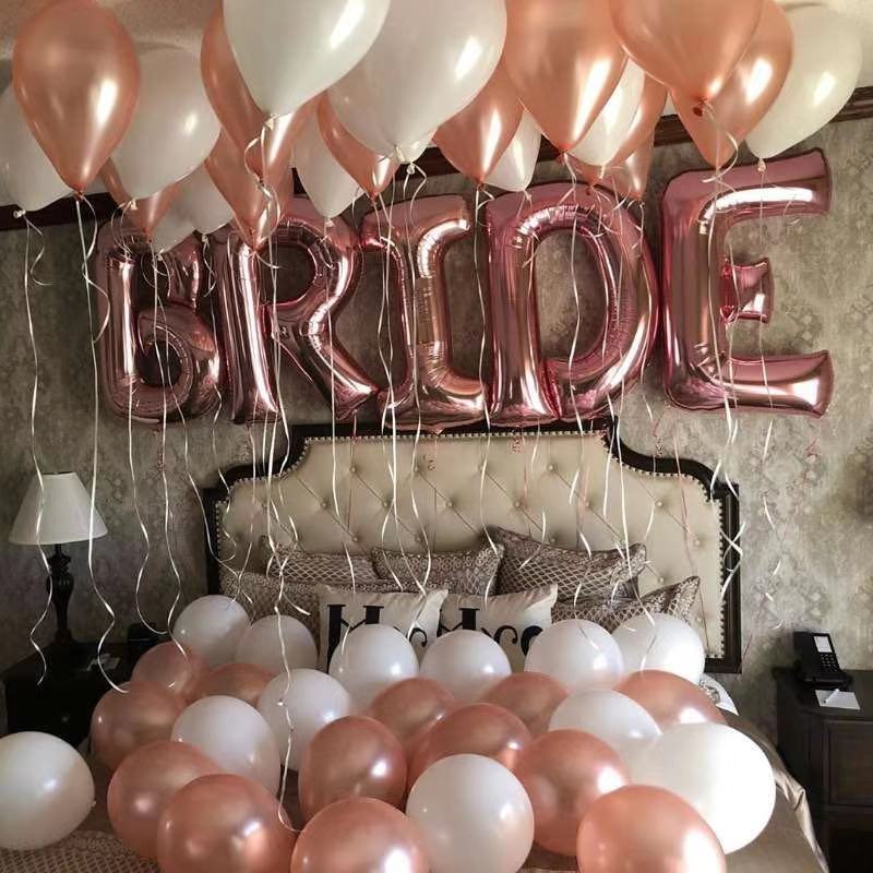 5 stk 30 tommer rose guld brud brev folie balloner bryllup dekorationer team brud alfabet luftballon til brud bryllup ballon