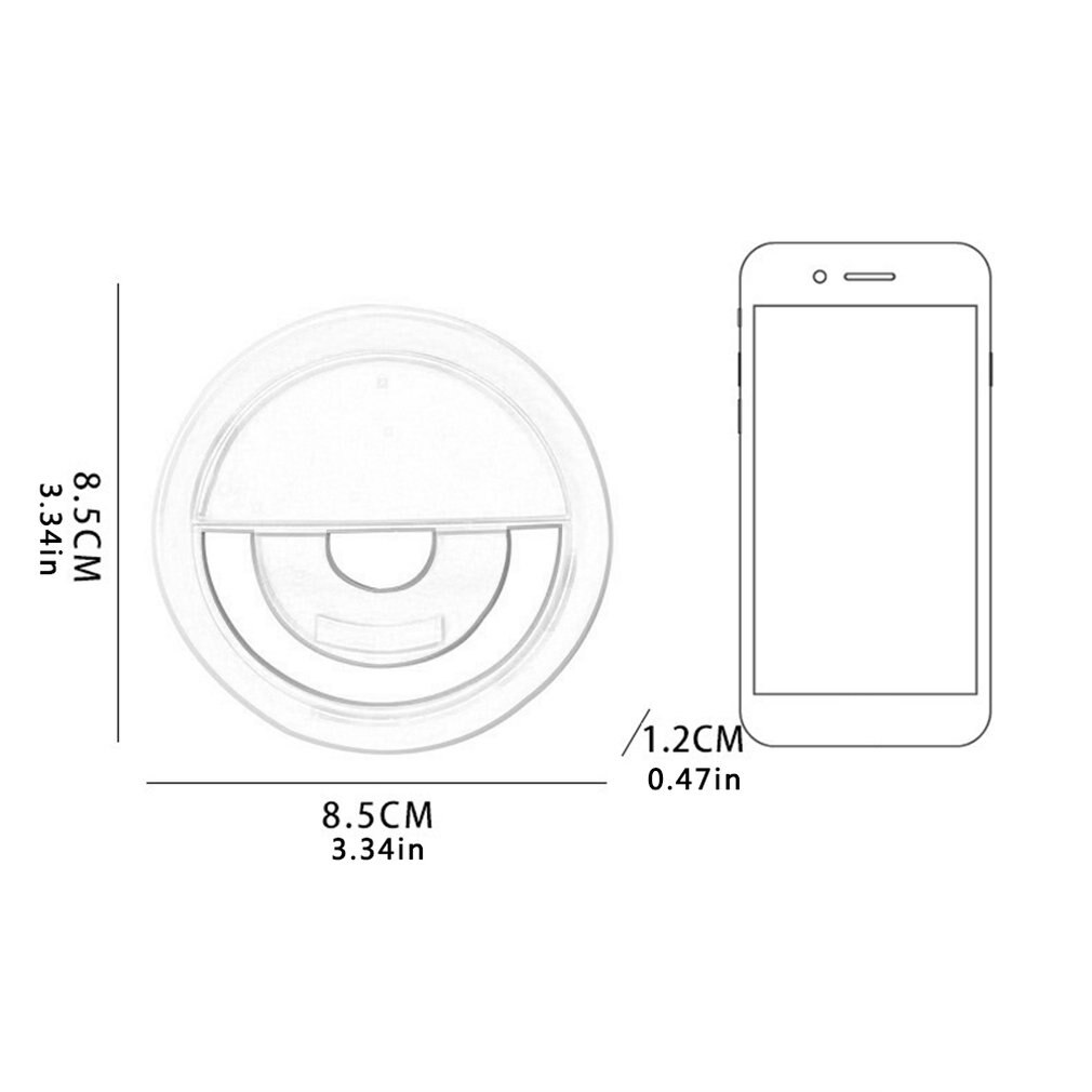 R2 do telefone móvel clipe de luz redonda selfie luz de preenchimento de carregamento usb selfie anel portátil led flash automático selfie luz de preenchimento