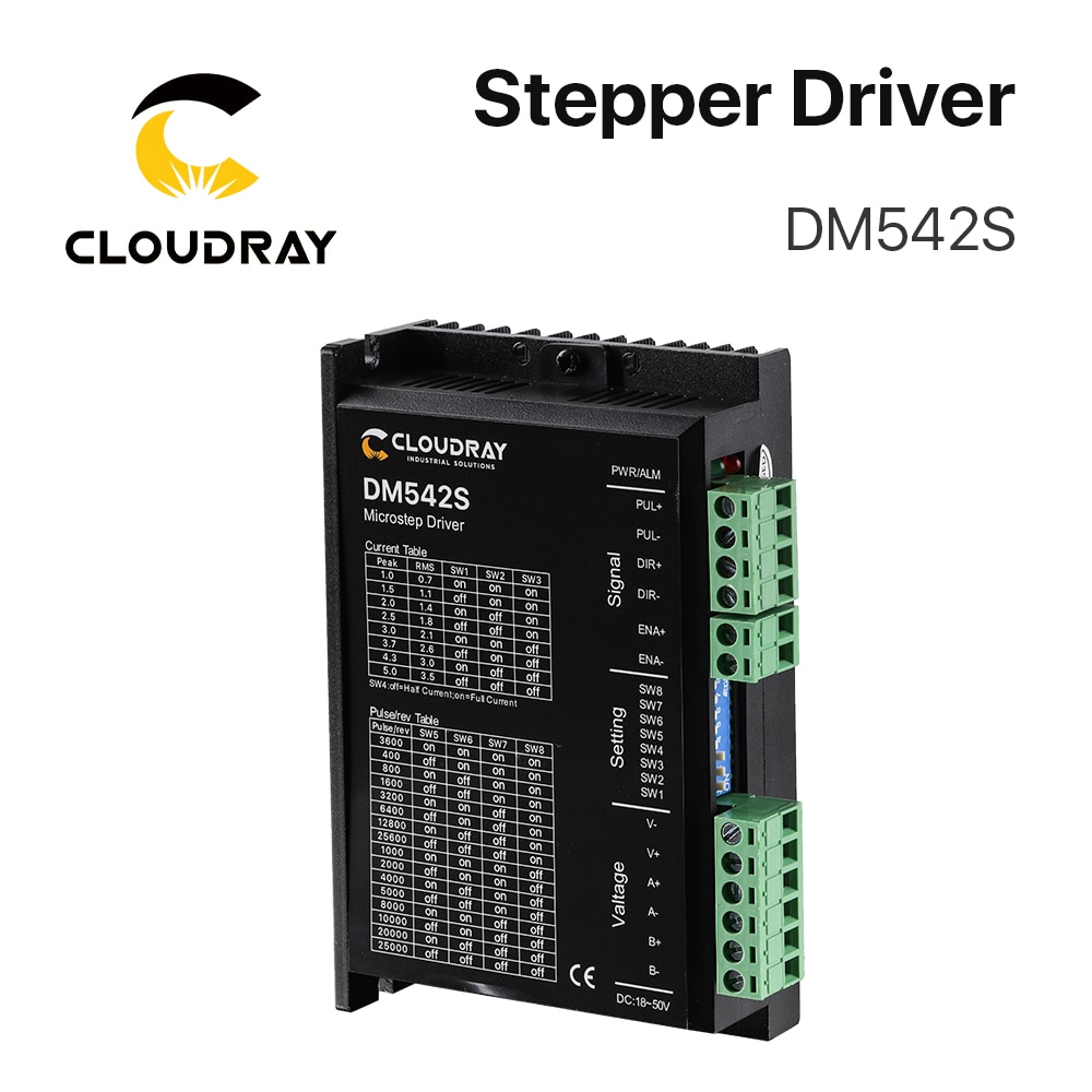 DM542S Stepper Motor Driver 2-phase Digital Stepper Motor Controller 18-50 VDC for Nema17 Nema23 Nema34 CNC Engraving Machine