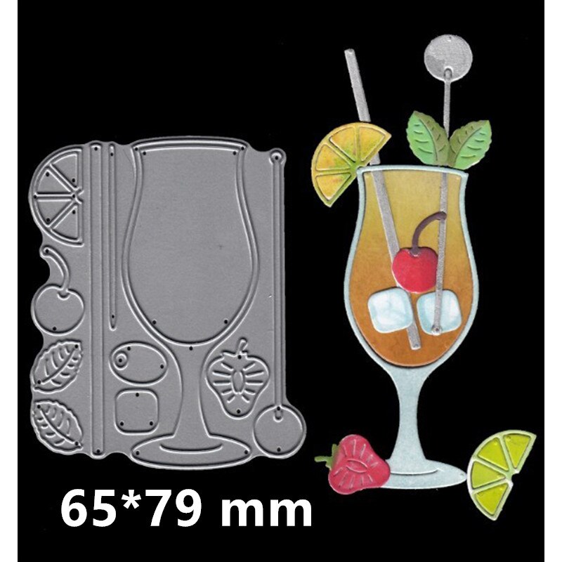 Cocktail Cup Drinking Shape Metal Cutting Dies Stencil For Scrapbooking Embossing DIY Paper Card Handcrafts Decor Templates: H2378