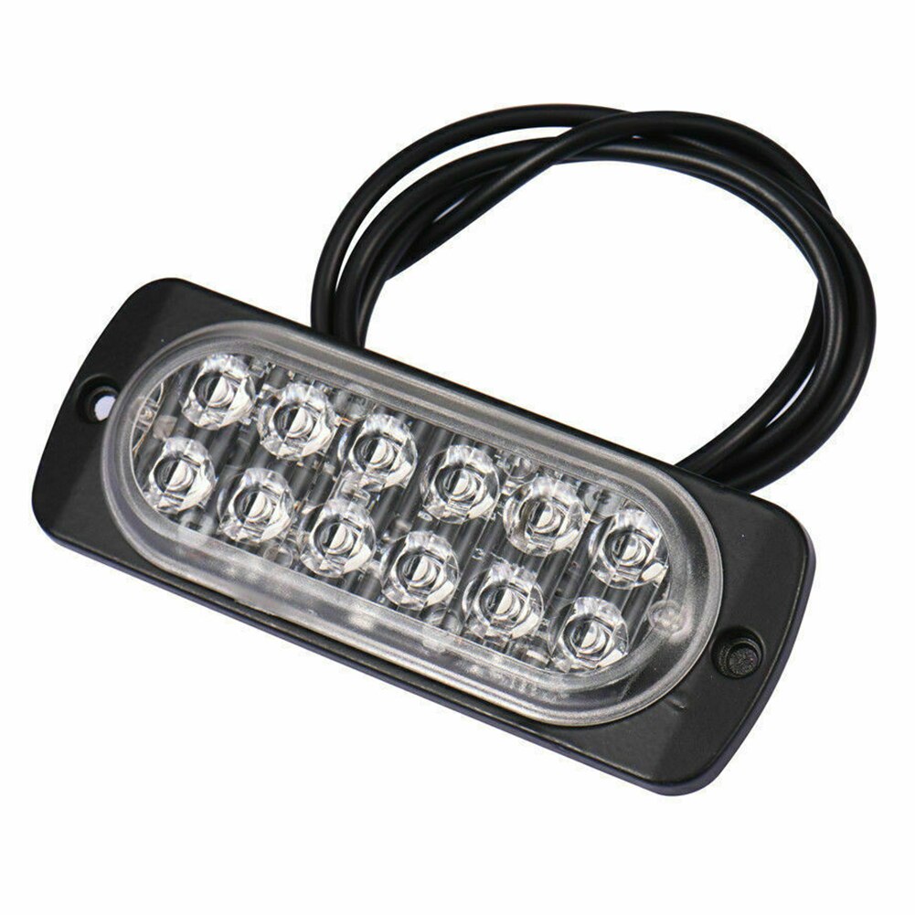 12LED blanco coche camiones Warns seguridad luces de Flash estroboscópicas urgentes 12V ~ 24V 12 LED Luz de coche blanco lámpara camiones advertencia luz