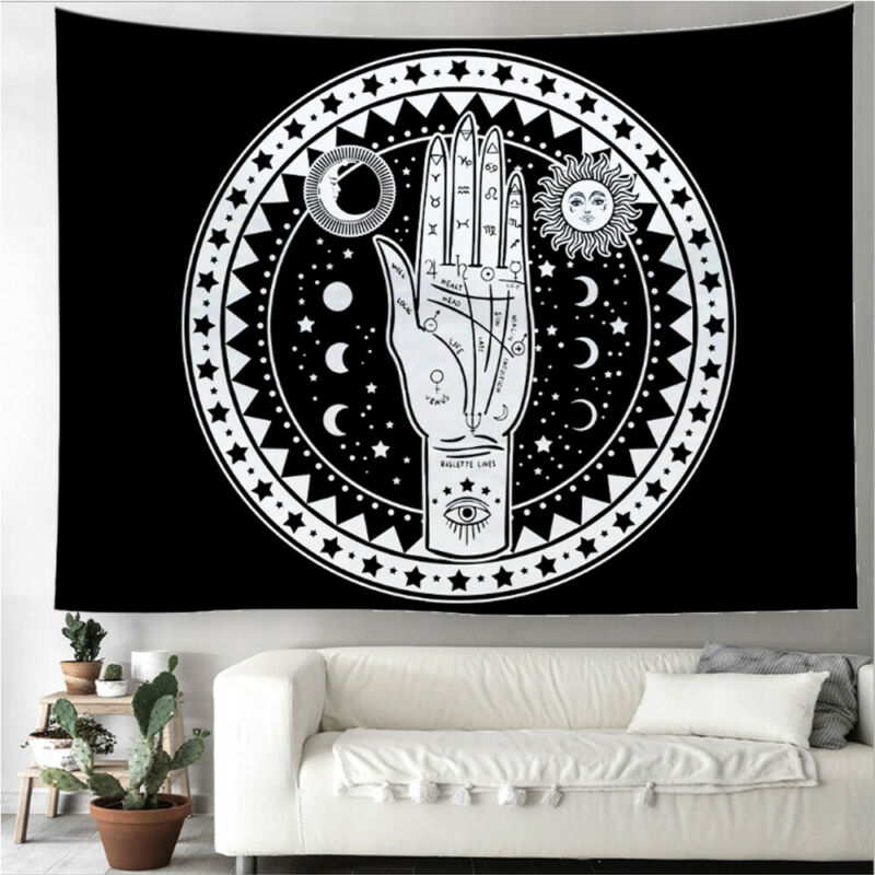 Zon en Maan Gezicht Indische Mandala Tapestry Totem Bohemian Hippie Muur Opknoping Deken Thuis Dorm Decor