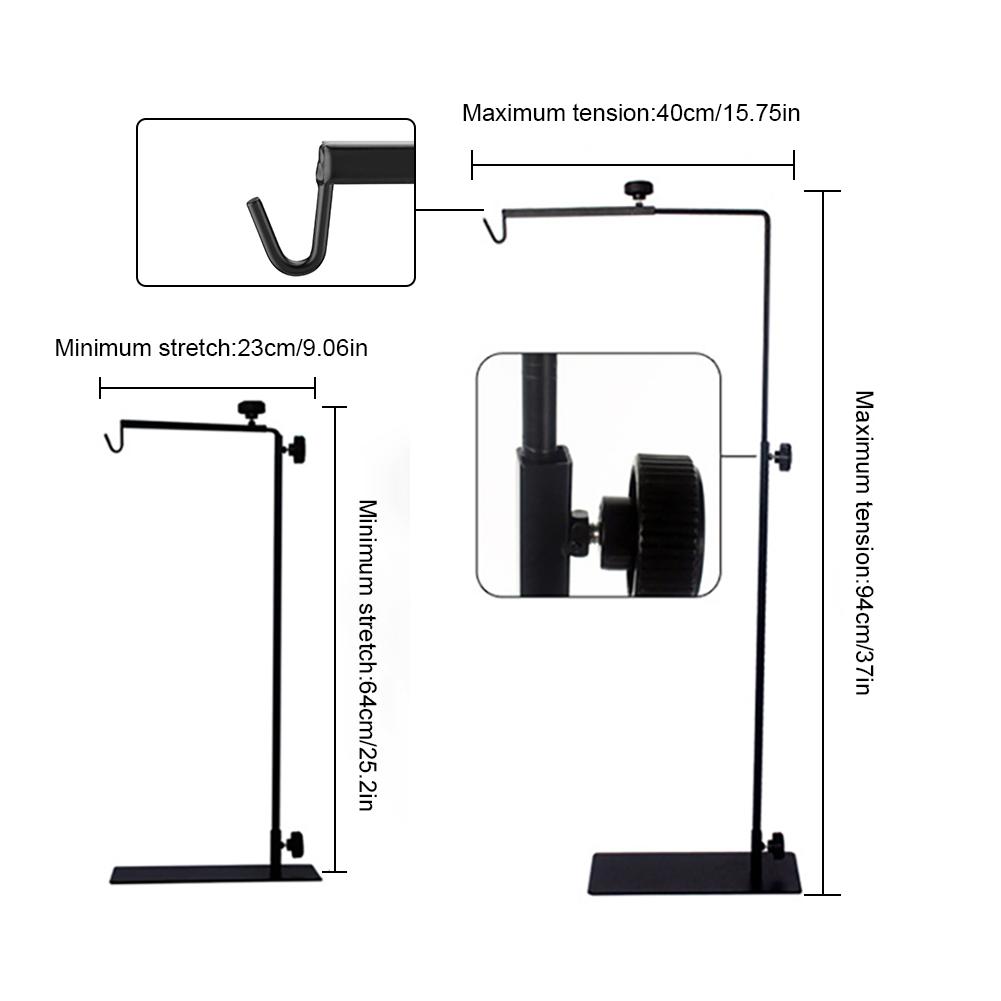 Krybdyr varmelampe holder justerbar teleskopisk metal standerlampe beslag firben skildpadde baggrundslys lampe stander