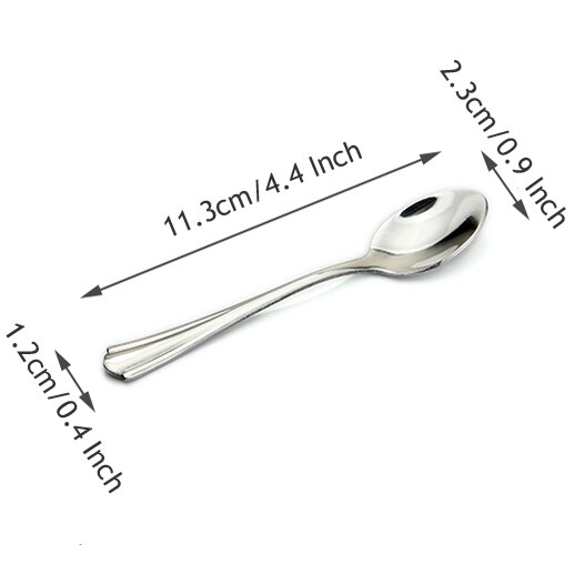 Ermakova sett  of 2 espresso skje 4 inches mini kaffeskje liten bistro skje til dessert rustfritt stål te forrett: Skriv inn a