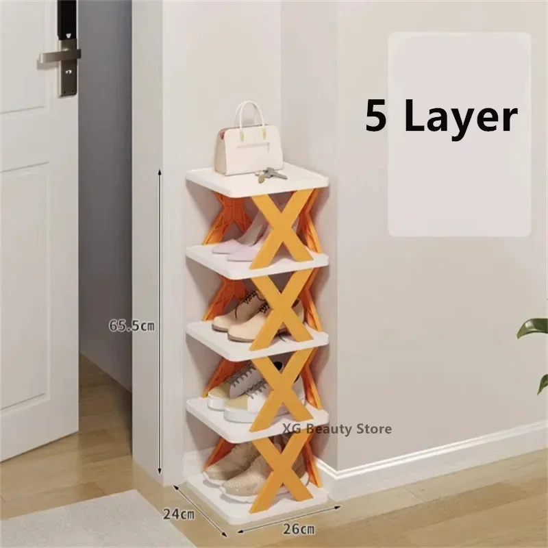 Shoes Racks Storage Organizer Detachable Shoe Racks Saves Family Household Rack Multi Layer Simple Shoes Shelf Color Cabinet: light yellow