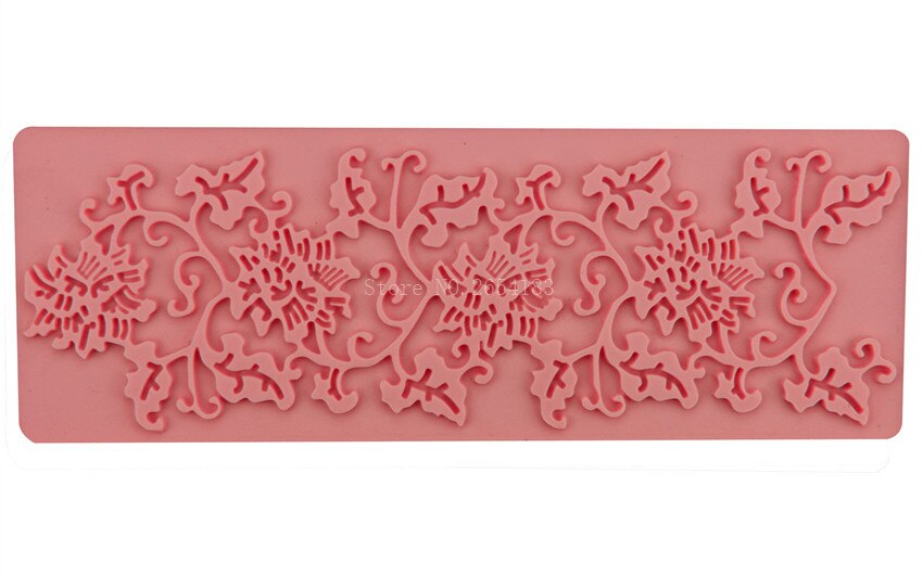 Craft Wijnstok Bloem Kant Siliconen Fondant Zeep 3D Cakevorm Cupcake Jelly Snoep Chocolade Decoratie Bakken Tool Mallen FQ2356