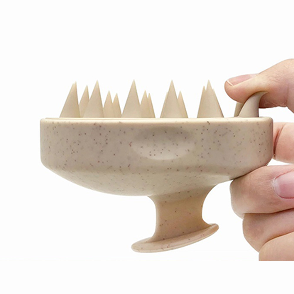 Cepillo de silicona para lavar el cabello, paja de trigo, cepillo de silicona para lavar el cabello, cepillo para la cabeza, cepillo para el cuero cabelludo, detener la picazón, peine para rascar, juego de peluquería