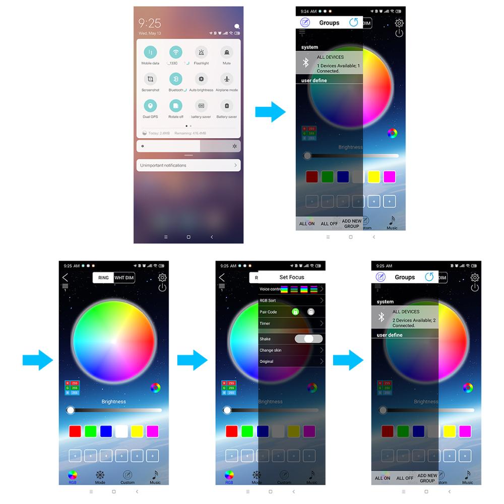 Iluminación LED para acuario, Control por Bluetooth con aplicación remota, luz de acuario LED RGB de 5050, 24W, 15V, luces temporizador de aleación de aluminio para acuario
