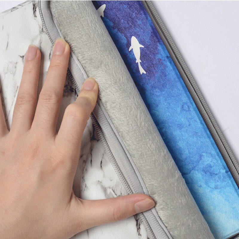 Marmer PU Laptoptas Mouw 15.6 15 14 13.3 11 inch voor Macbook Air 13 Casual Draagbare Notebook Tas voor xiaomi Dell Pouch Case