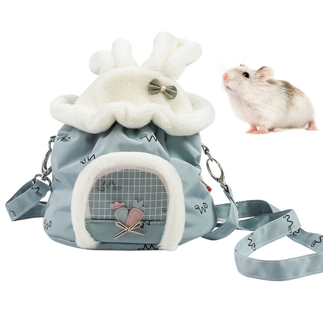 Torba z uchwytem chomika nosidełko na zwierzaka małe zwierzęta torba wychodząca z oddychającą siatką i poduszką jeż świnka morska szynszyla dostawa: niebieski