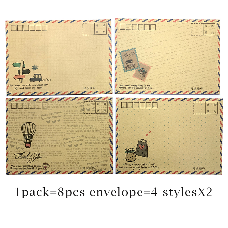 Sobre de papel Kraft Vintage B6 para oficina y escuela, suministros de papelería para postales, DIY, bonito, 8 unids/lote