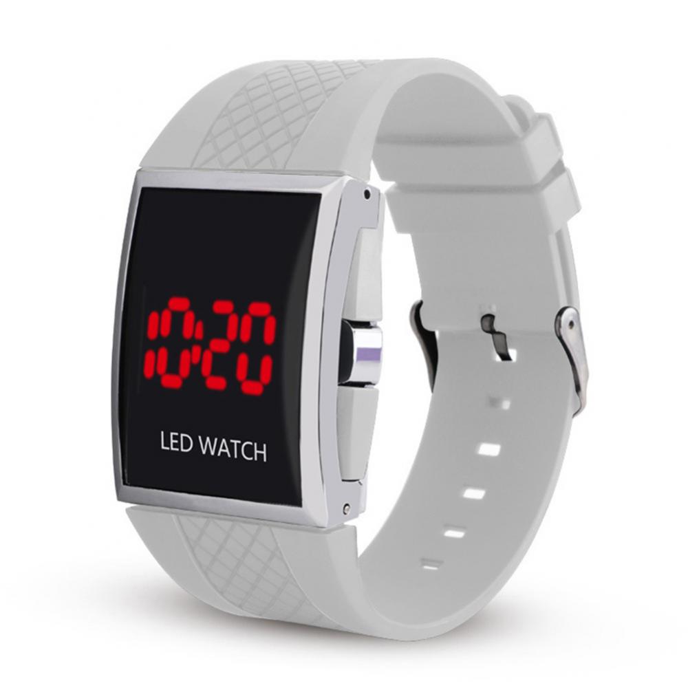 Montre-bracelet électronique LED pour hommes, , Aviation, pilote, compteur de vitesse, sport, voiture, cadran numérique, horloges: White