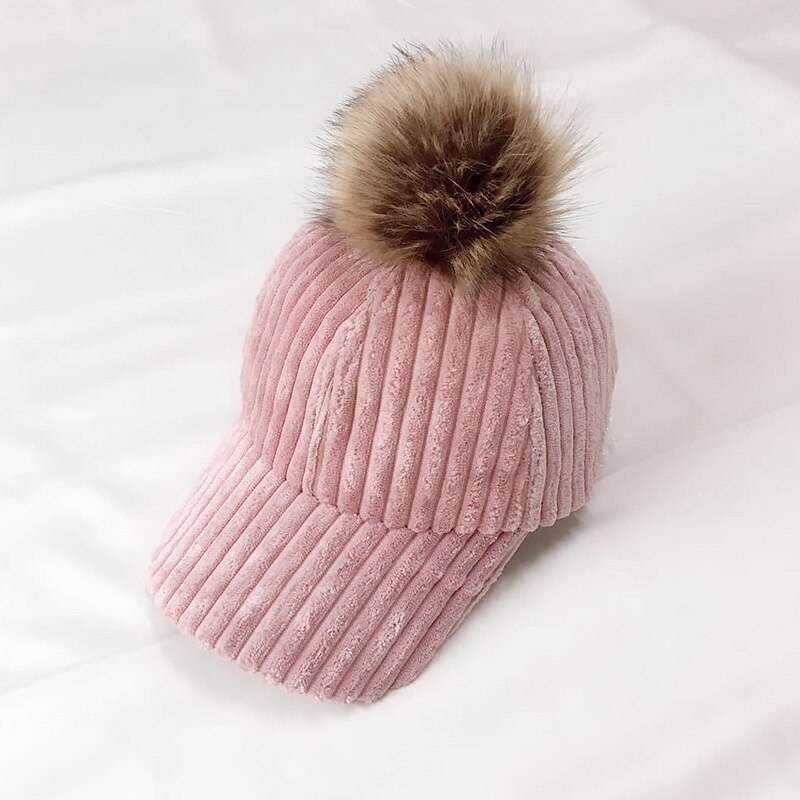 Kvinnor höst vinter hatt manchester hår boll justerbar kvinnlig hatt casual hatt casquette