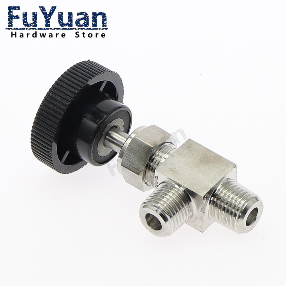 Right Angle 90 Degrees 1/4" NPT Male thread Stainless Steel 304 Flow Control Shut Off Crane Needle Valve