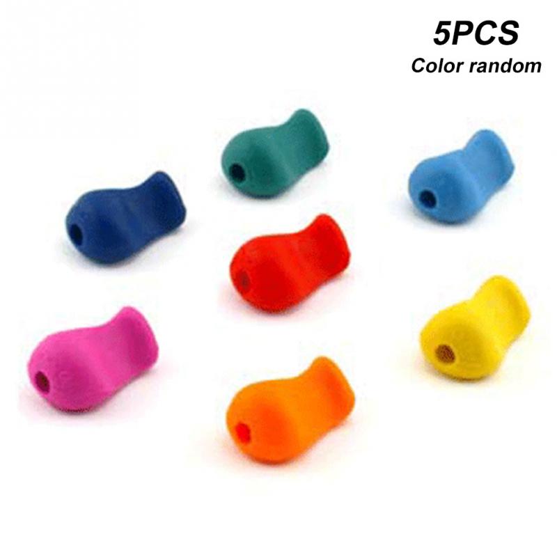 5Pcs Writing Aid Grip Silicone Handwriting Kids Pencil grasp Soft Holder