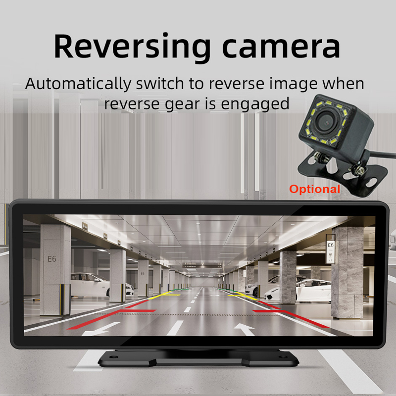 10.26- inch multimediaspeler met scherm, wifi, video, carplay, android auto, mirrorlink, parkeerhulp en achteruitrijcamera voor ios- en android-telefoons