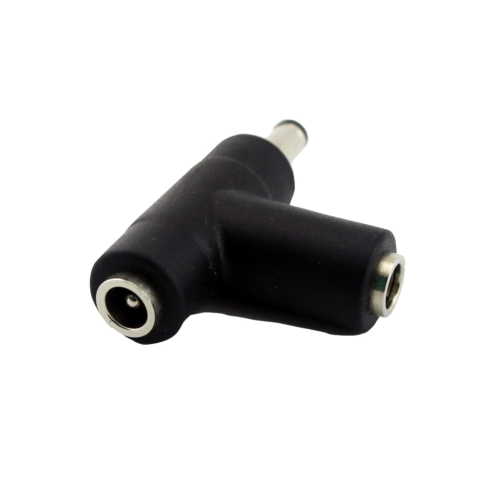 Cctv dc power 5.5x2.1mm plugue macho para fêmea dupla, conector de extensão tipo t adaptador preto, 1 peça