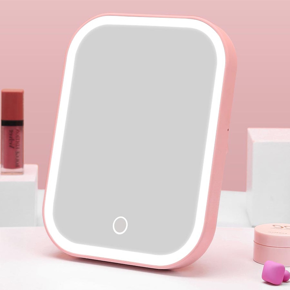 FFFIST 33 LEDs Rechargeable Beauty Makeup Mirror With Lights Adjustable Touch Portable Illuminated Vanity Makeup Light Mirror