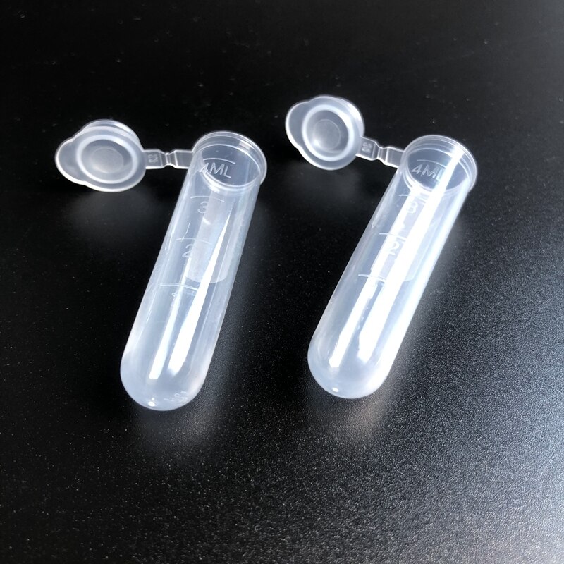 300pcs 5ml Transparent plastic centrifuge tube with scale Round-bottom centrifugal tube with gland lid in school laboratory