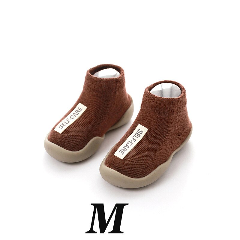 Medoboo Baby antislip Vloer Sokken Kinderen Katoenen Sokken Peuter Rubber Schoenen Printing Kids Korte Buis Sokken Voor Meisjes jongens 20: ME0111-coffeeM