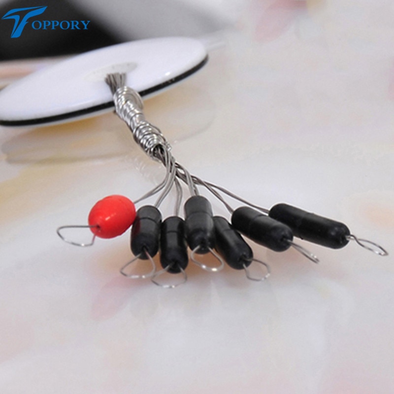 Toppory batente de borracha oval para pesca, 5 pacotes/lote, rolha de linha principal para equipamento de pesca hera herabuna acessórios