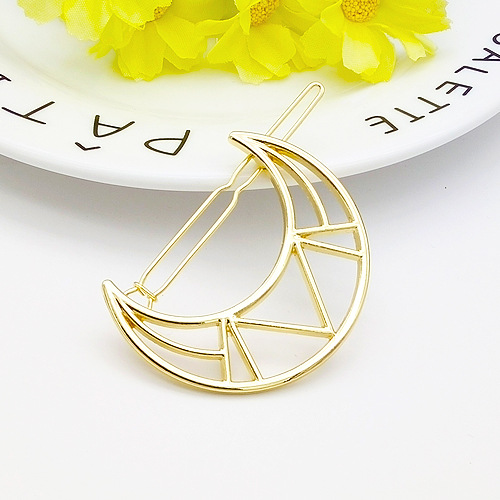 femmes cheveux accessoires Triangle pince à cheveux épingle métal géométrique alliage lune cercle Hairgrip Barrette filles support: 5