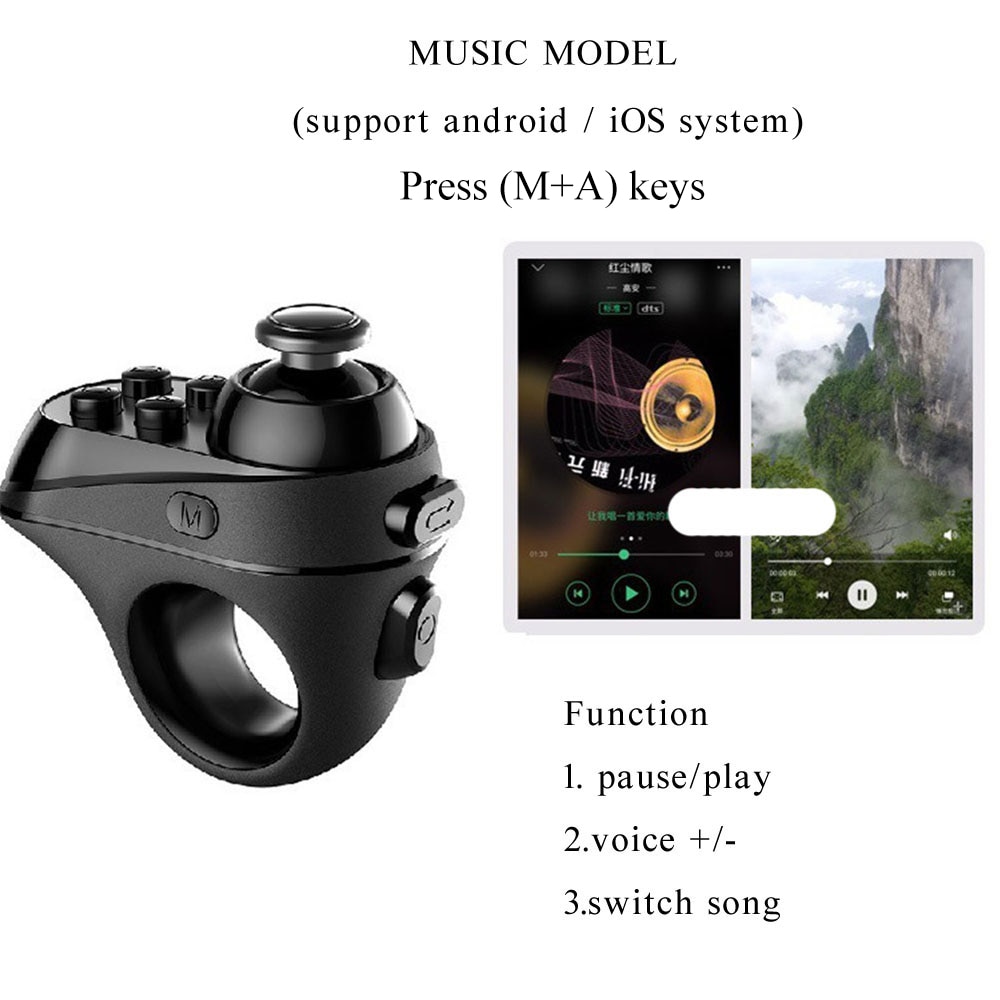 Sans fil Bluetooth doigt jeu contrôleur poignée adaptateur souris Selfies commutateur Pages fonction soutien Android iOS système Gamer
