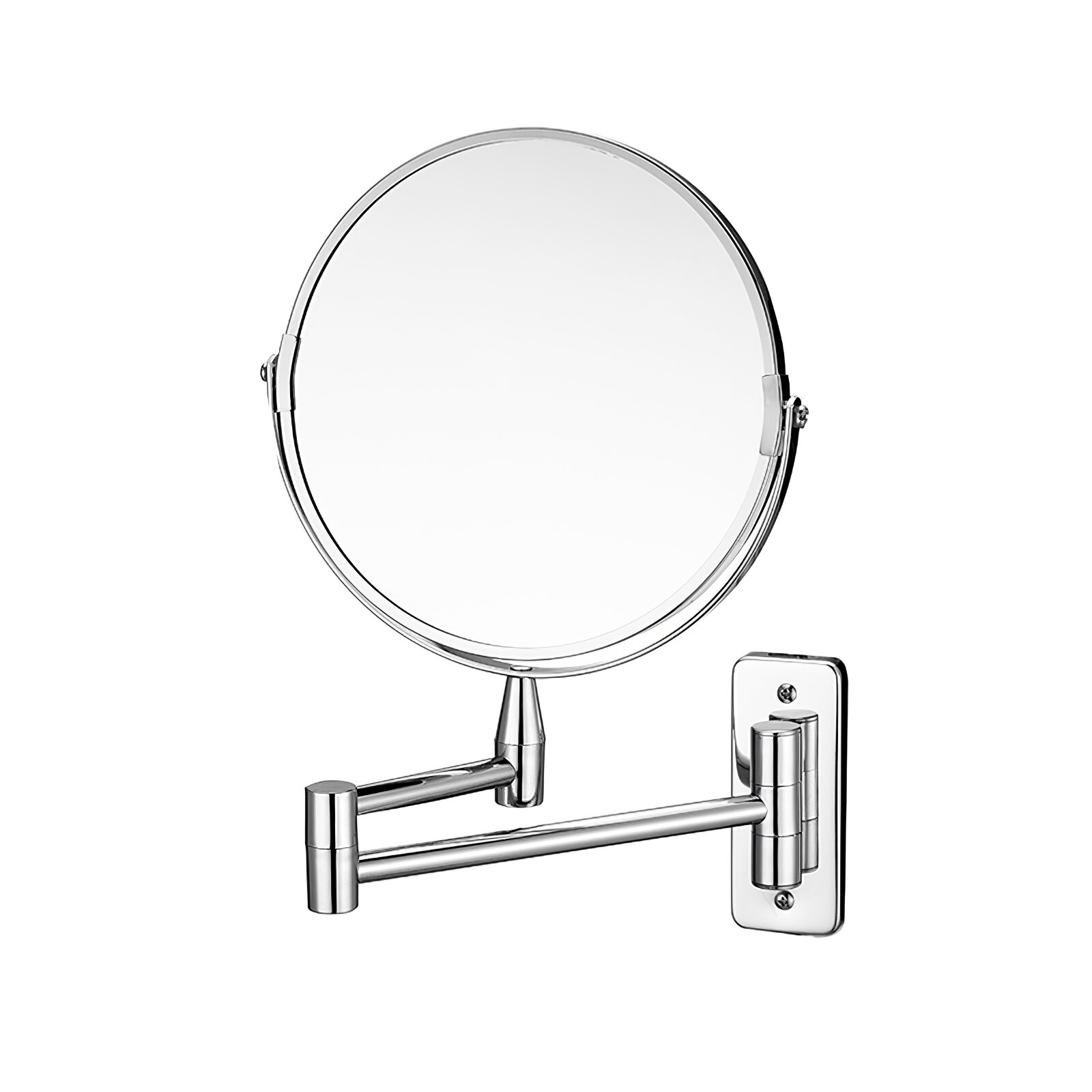 Wall Mounted Vanity Mirror Double-Sided Wall Mounted Makeup Mirror Rotatable Lighted Mirror Retractable Magnifying Mirror