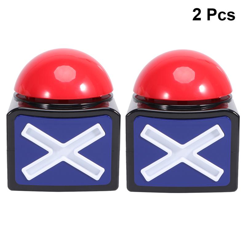 2Pcs Squeeze Sound Box Game Answer Buzzer Electronic Sounding Toy TV Show Sound Button without Battery Red