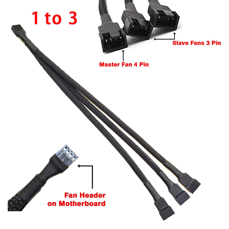 4Stift PWM Fan Splitter Adapter Kabel 1 zu 1 2 3 4 Computer CPU Fan Splitter PC Fan Verlängerung Energie kabel: Weiß