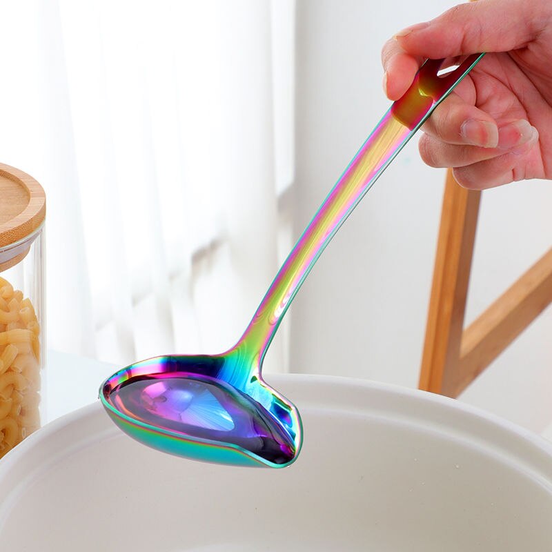 1 Piece of 304 Stainless Steel Long-handled Soup Ladle with Slotted Soup Duckbill-shaped Kitchen Utensils big spoon