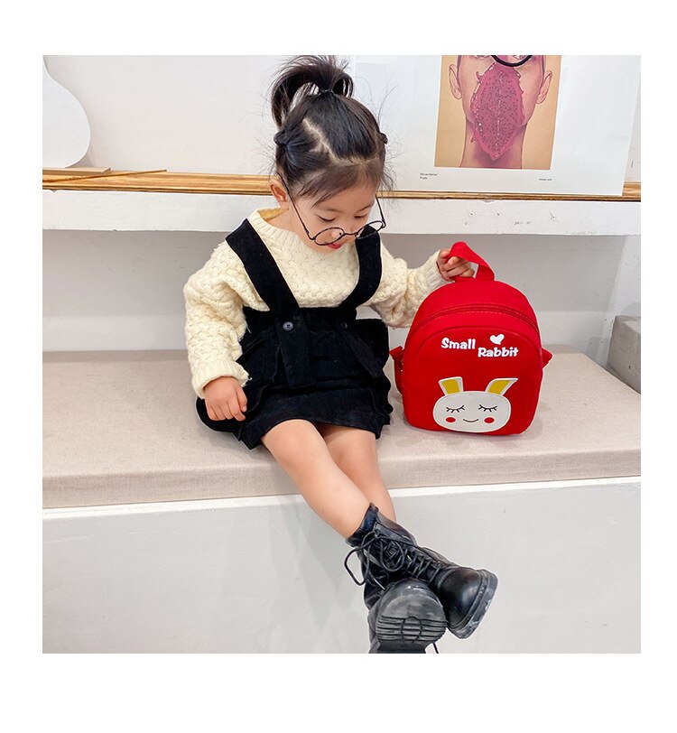 Unisex cartoon print rugzak baby schattige rits schooltas met verstelbare bandjes schattig