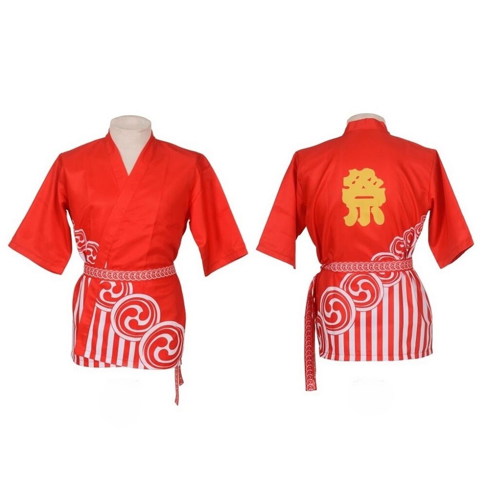 Veste de Chef Hommes de Traiteur Japonais Pour, Uniforme de Chef D&#39;Hôtel, Vêtements de Cuisine de Restaurant de Sushi,Teppanyaki, Salopette de Serveur, Cuisine Japonaise Cuisine Tenue Cuisinier Professio: Rouge / XL