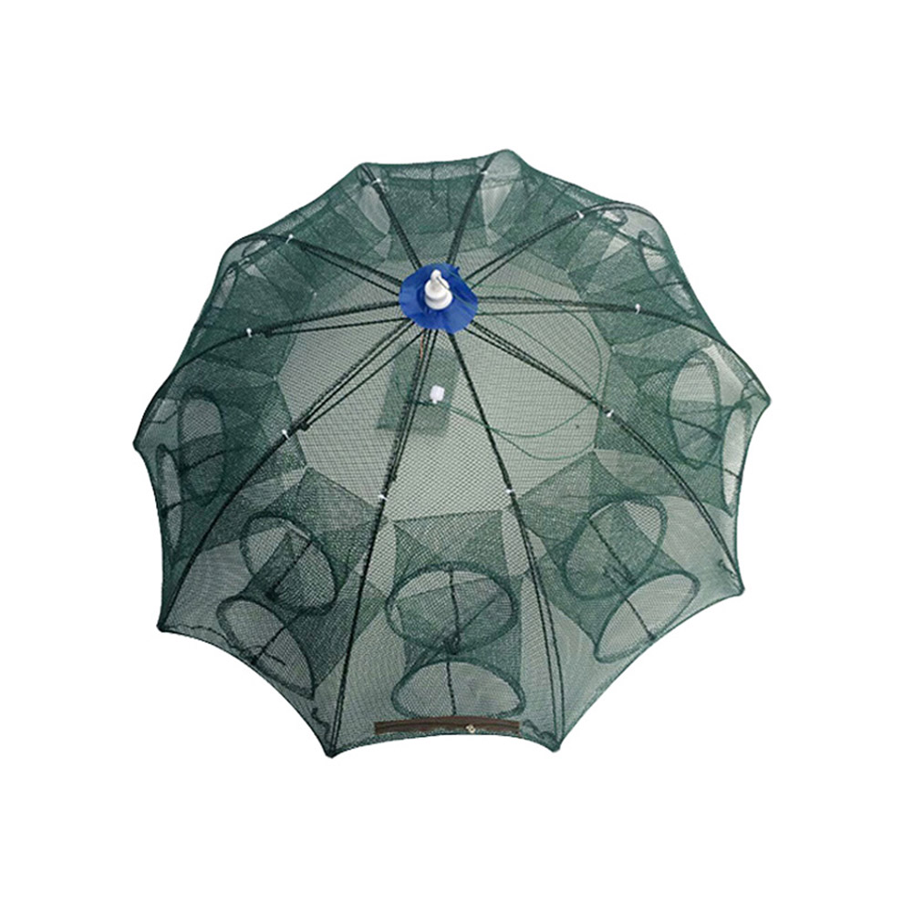Strengthen 4-20 holes automatic folding nylon fishing net catch fish trap for fish shrimp minnows crab shaped mesh fishing net: 20 enter