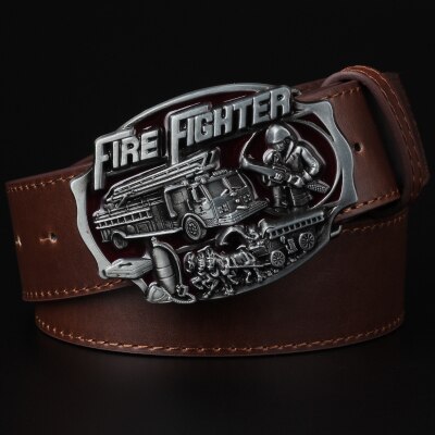 Cool men's belt firefighter profession fire truck buckle fire dept badge fire brigade sign firemen belt fire fighter volunteer: 5