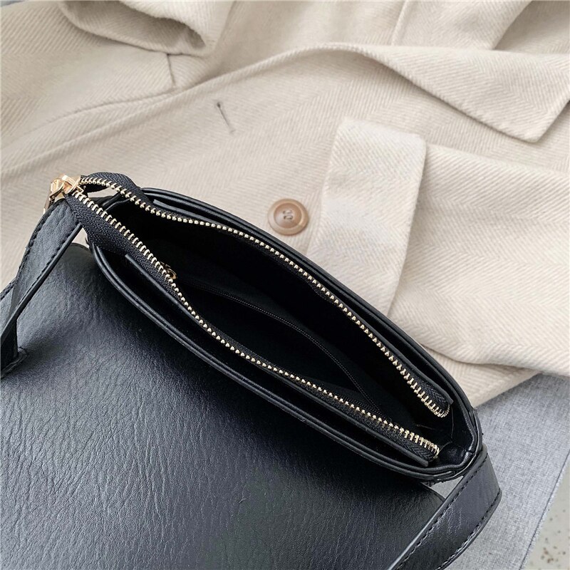 Luxury Handbags Thick Soft Skin Simple Semi-Circular Bag Women's Shoulder Bags Women's Crossbody Bag Leisure Bolsa Feminina