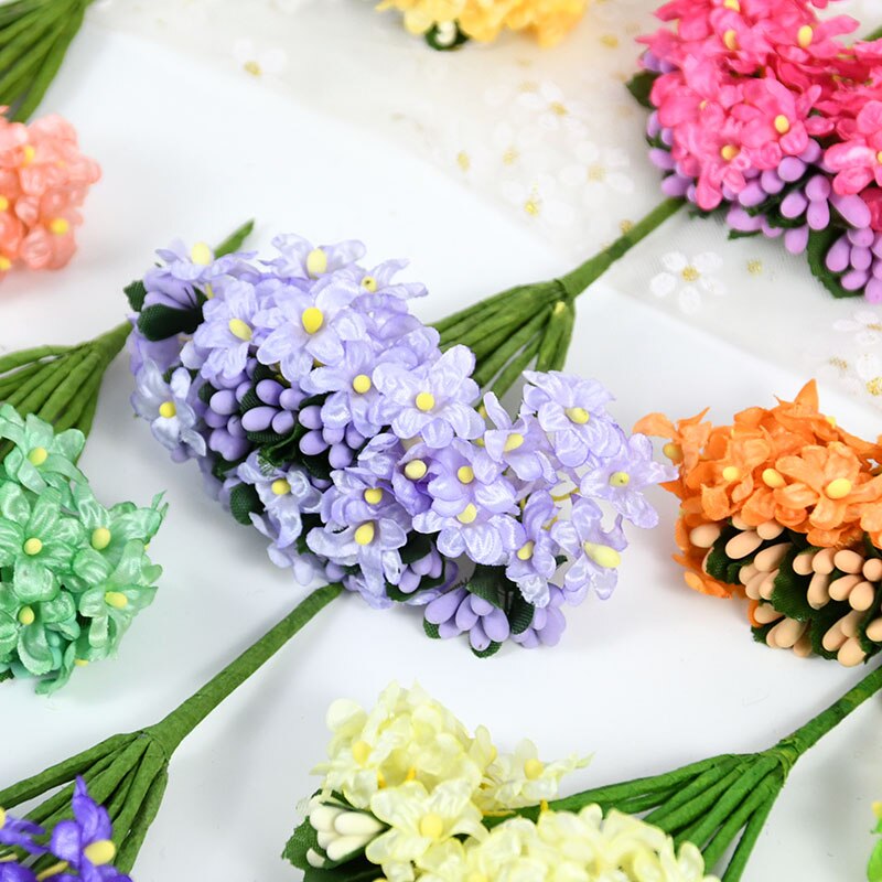 Ramo de margaritas artificiales para decoración de fiestas, ramo de flores de seda pequeña para boda, corona de bricolaje para el hogar, caja de , suministros de álbum de recortes, 12/36 piezas
