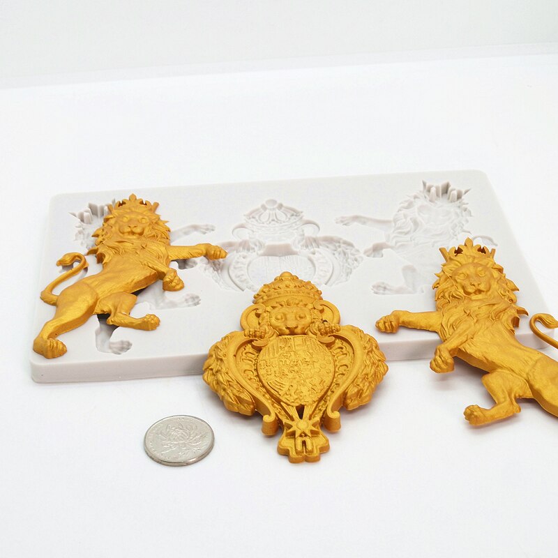 Nuovo stampo in silicone Leone per decorazione di torte in rilievo strumenti per decorare torte fondente in resina stampi per cioccolato accessori da cucina