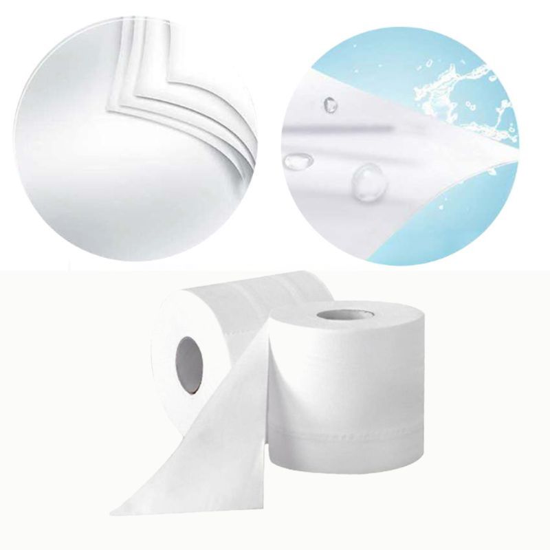 6 rollos de papel de rollo de servilleta Premium, papel higiénico de baño de 3 capas suave y sedoso 50JF