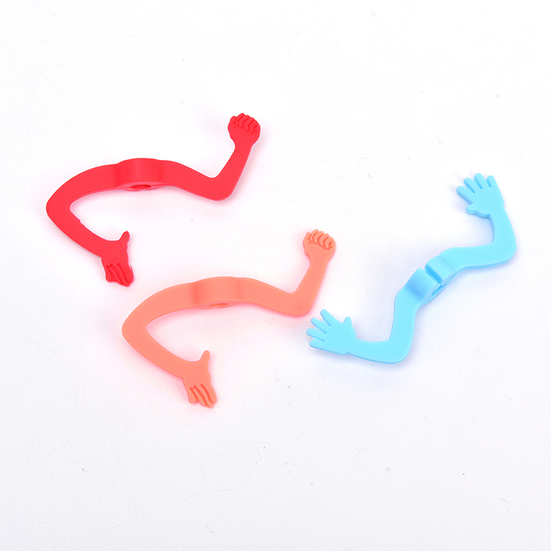 Marqueur verre à vin en forme de Charade | Silicone, mains, marqueur de verre, tasse à boire, signe de tasse pour Cocktails Champagne (couleur aléatoire) 6 pièces