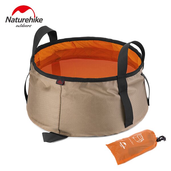 Naturehike 10L portátil al aire libre redondo plegable agua lavabo Camping Picnic Oxford Wash Bucket Bag lavabo ultraligero