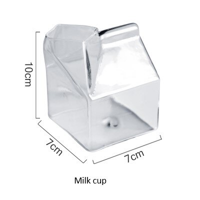 Creatieve Japanse Vierkante Melk Cup Hittebestendig Glas Melk Doos Verse Melk Doos Thuis Ontbijt Cup: milk cup