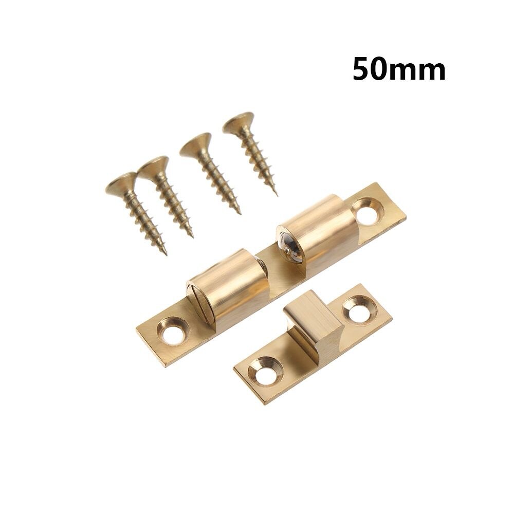 42/50/60/70mm Brass Cabinet Catches Wardrobe Stopper Door Lock Buckle Furniture Hardware Damper Buffer Inner Locks Switch Closer: 50mm
