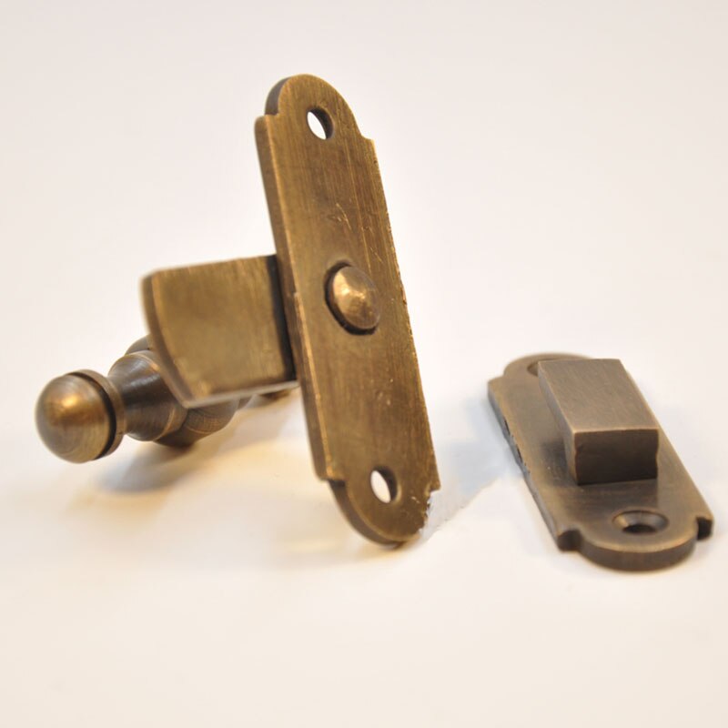 Antique Brass Bathroom Door Catch Window Hasp Side Moving Door Lock Cabinet Handles