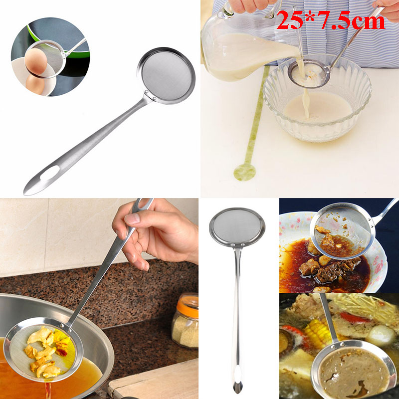 Køkken tilbehør gadgets til madlavning rustfrit stål stegt mad olie scoop køkken dørslag filter dræning oliefolder: Stil 2