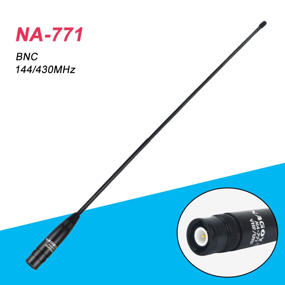 Nagoya NA-771 Bnc Male Dual Band Flexibele Antenne Voor Cb Handheld Twee Manier Radio Dual Band NA771 Vhf Uhf 144 430 Mhz Antenne