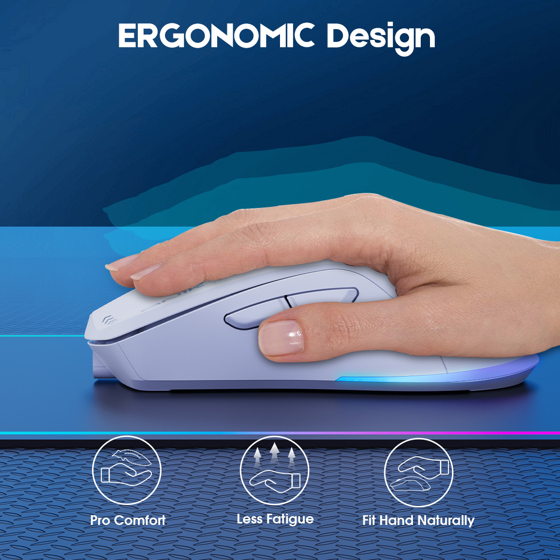 ONIKUMA Wired Gaming Wireless Maus 7 RGB Hintergrundbeleuchtung Beleuchtung Modi 4800 DPI Ergonomische Spiel Mäuse Esports Maus Für Laptop PC Gamer