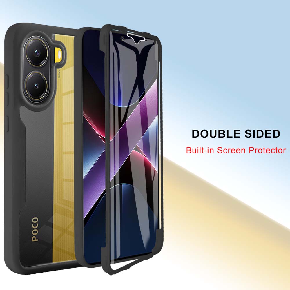 360 Full Body Screen Protector Transparent Case For Mi POCO X7 X6 Pro X3 NFC Shockproof Phone Cover For POCO F6 F5 Pro C65