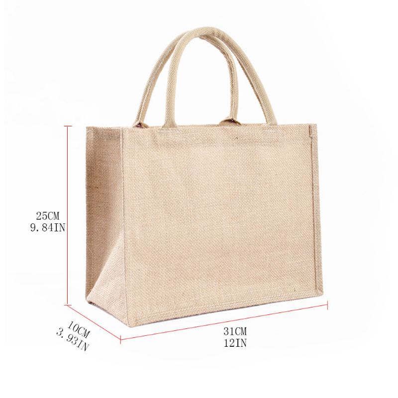 Portable Jute Reusable Tote Shopping Bag Grocery Organizer Storage Pouch Y3NE