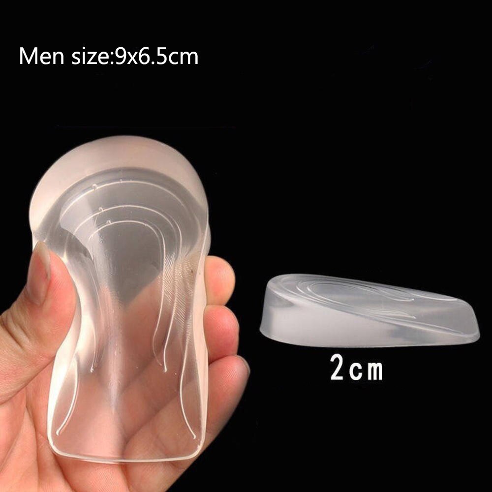 1 Pair Silicone Heel Cup Pad Support Spur Insole Foot Orthotic Plantar Cushion Foot Care Tools Walking Anti-fatigue: Men-2cm